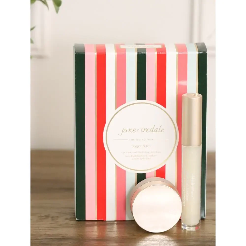 Jane Iredale Sugar & Ice Lip Scrub + HydroPure Gloss Duo Hydrating Lip Care Set